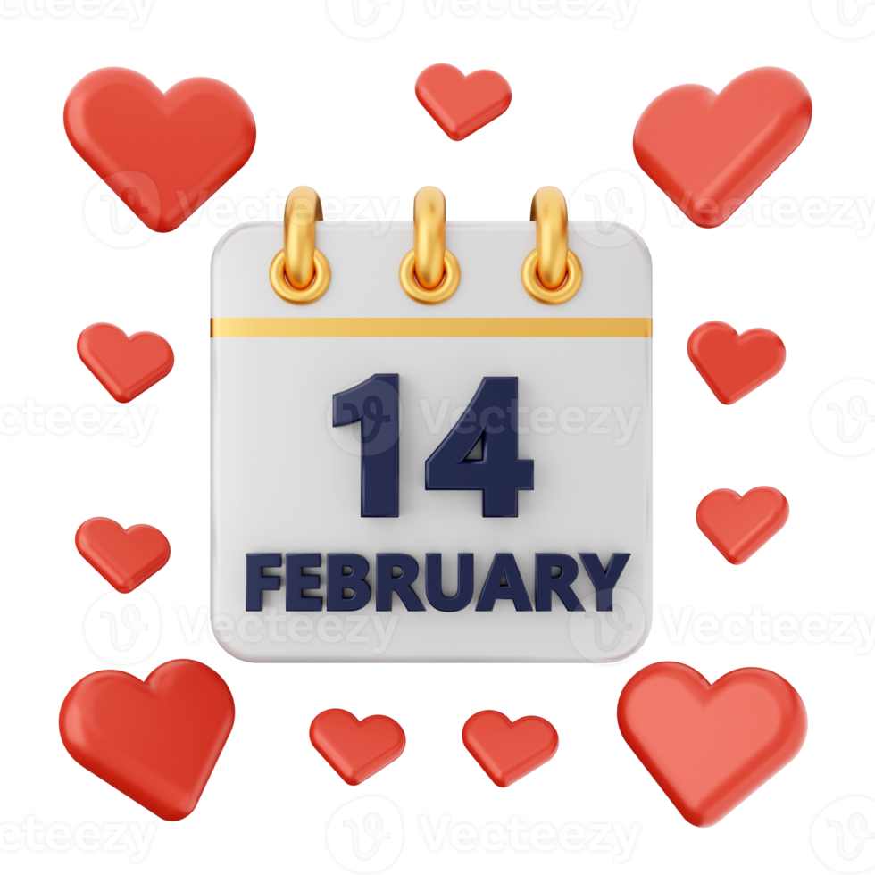 3d valentines day icon illustration love heart render png