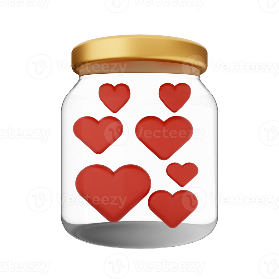 3d valentines day icon illustration love heart render png