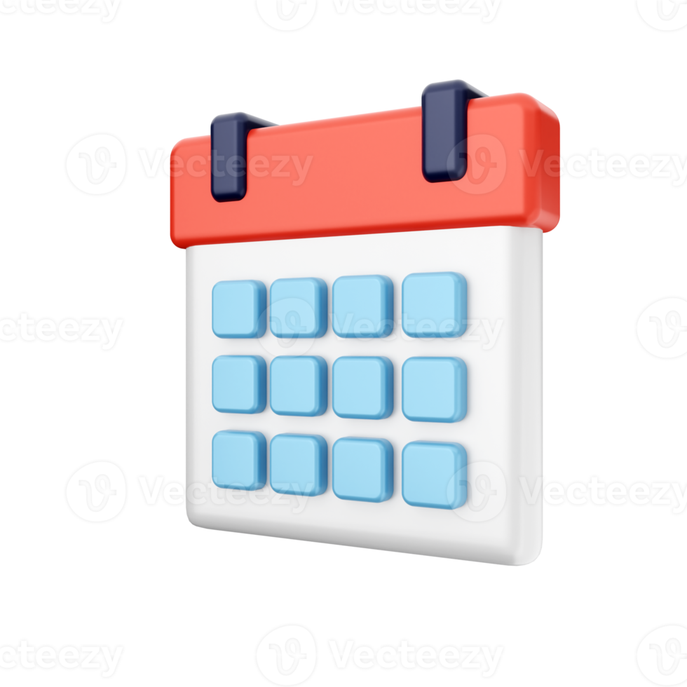 3d calendario icono ilustración png