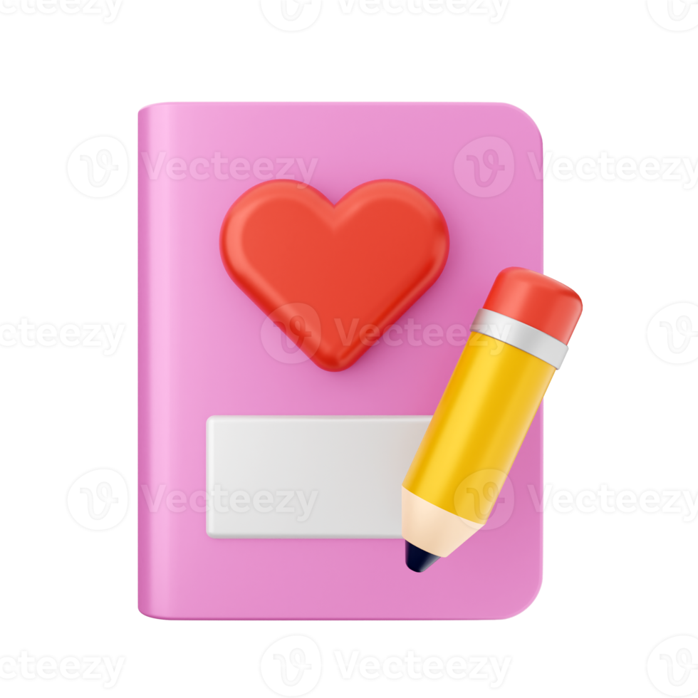 3d san valentin día icono ilustración amor corazón hacer png