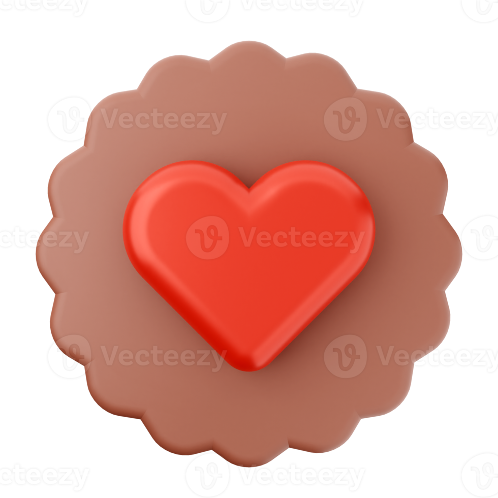 3d valentines day icon illustration love heart render png