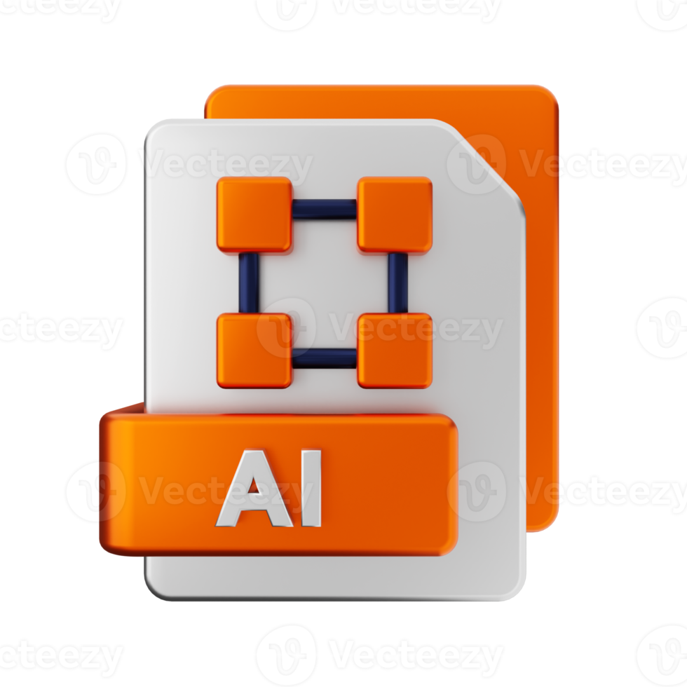 3d ai file icon illustration png