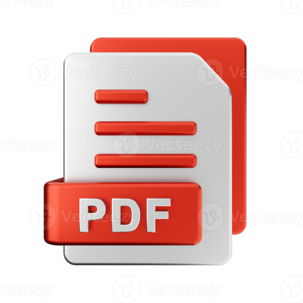 3d pdf archivo icono ilustración png