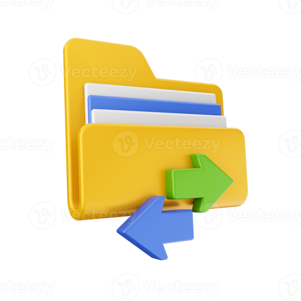 3d folder file icon illustration png