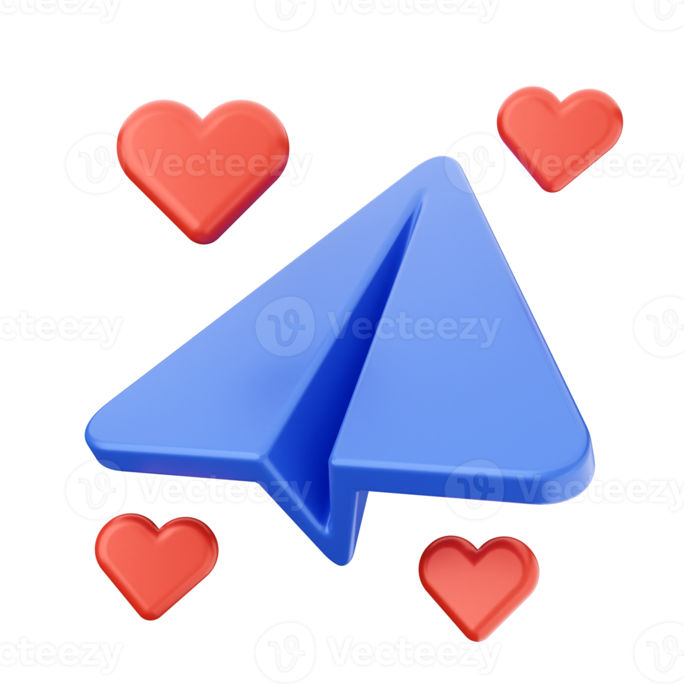 3d valentines day icon illustration love heart render png