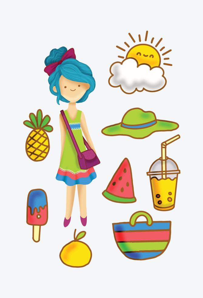 Summer Icons Collection Vector