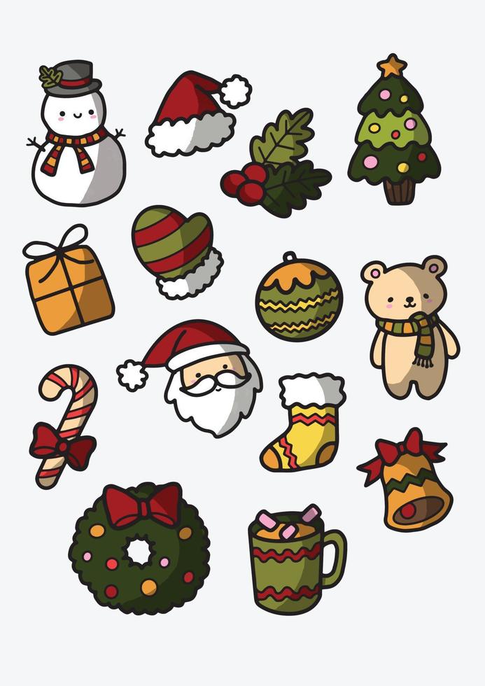 Christmas Icons Collection Vector