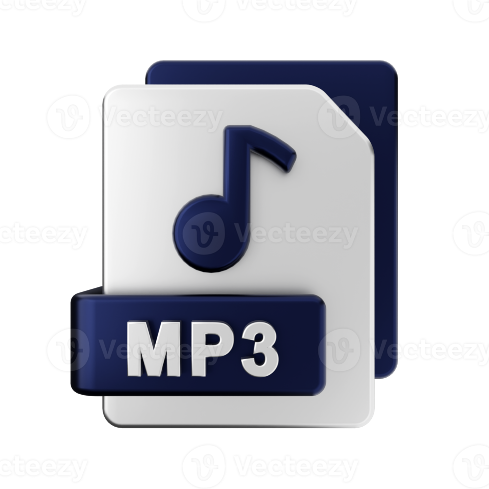 3d mp3 file icon illustration png
