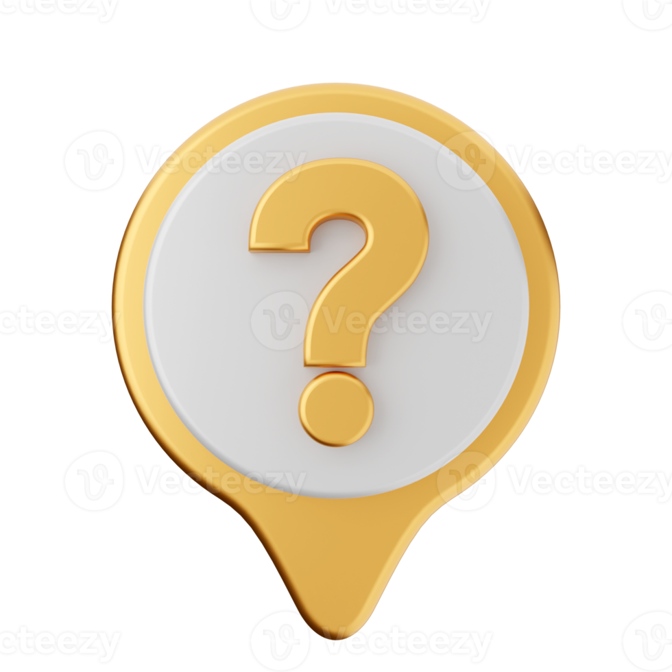 3d frequently asked questions icon illustration render png