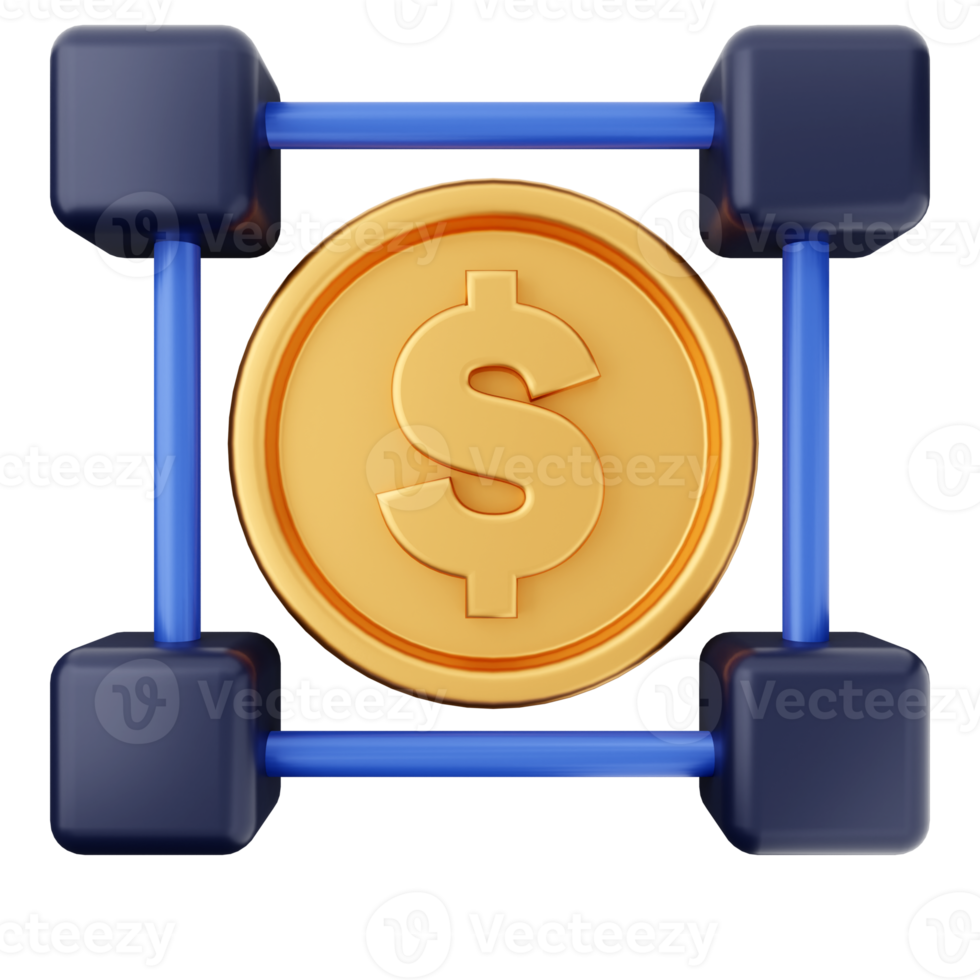 3d money coin dollar icon illustration png