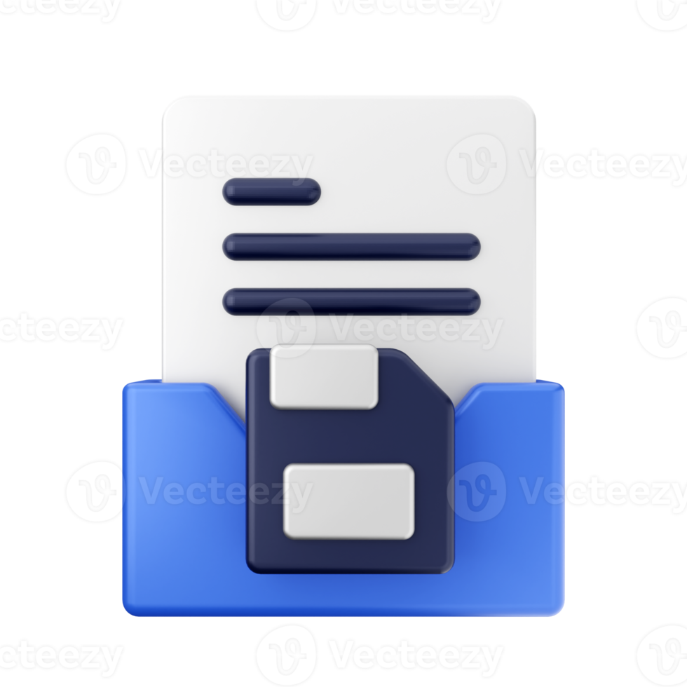 3d folder icon illustration render png