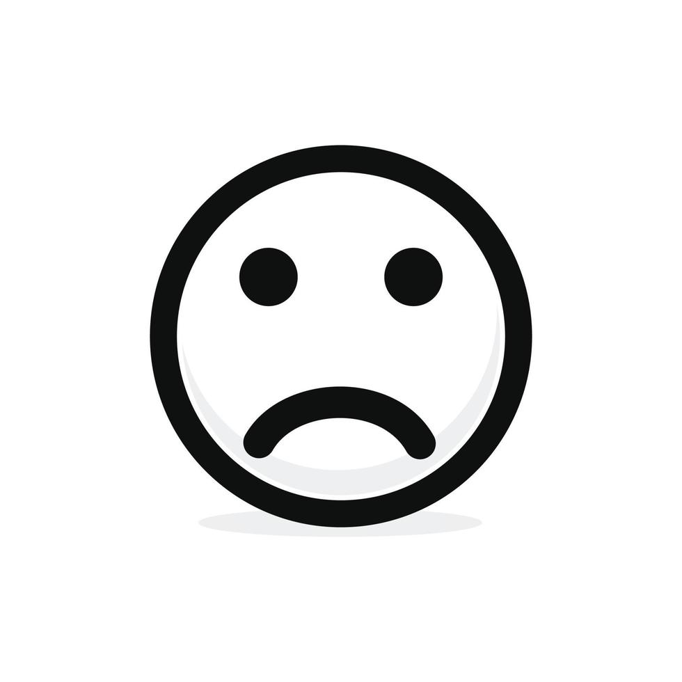 Sad face emoticon icon vector