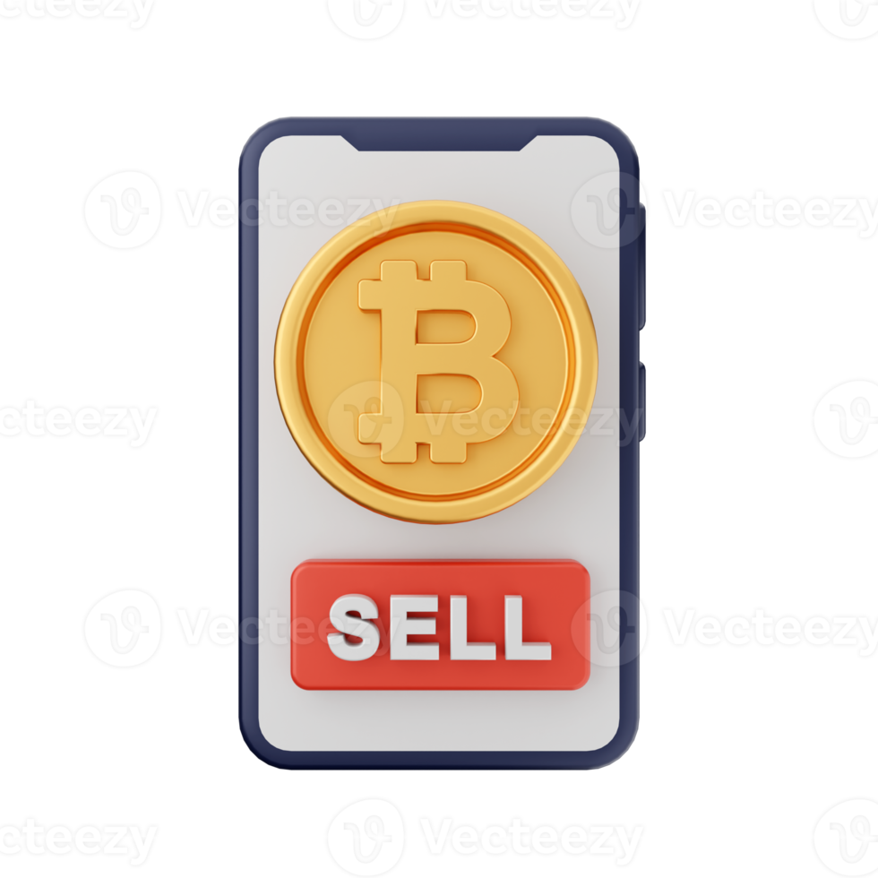3d bitcoin criptomoeda ícone ilustração png