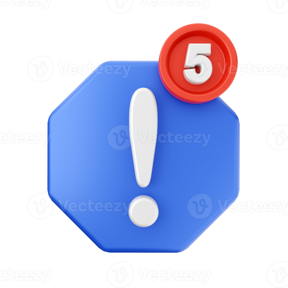 3d notificação ícone ilustração png