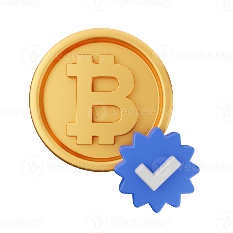 3d bitcoin cryptocurrency icon illustration png