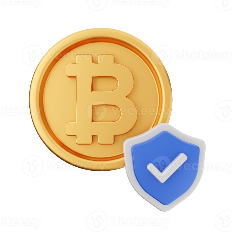 3d bitcoin cryptocurrency icon illustration png