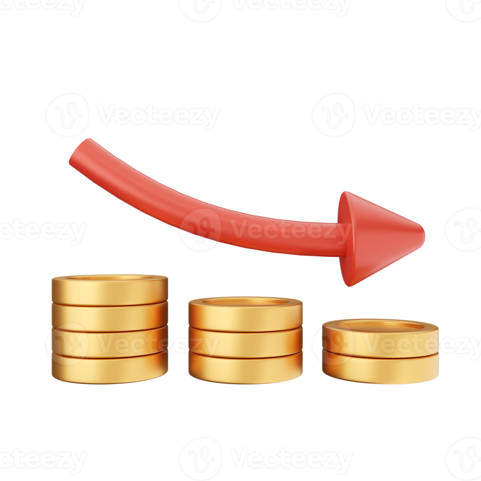 3d toenemen verminderen geld financieel en bedrijf png