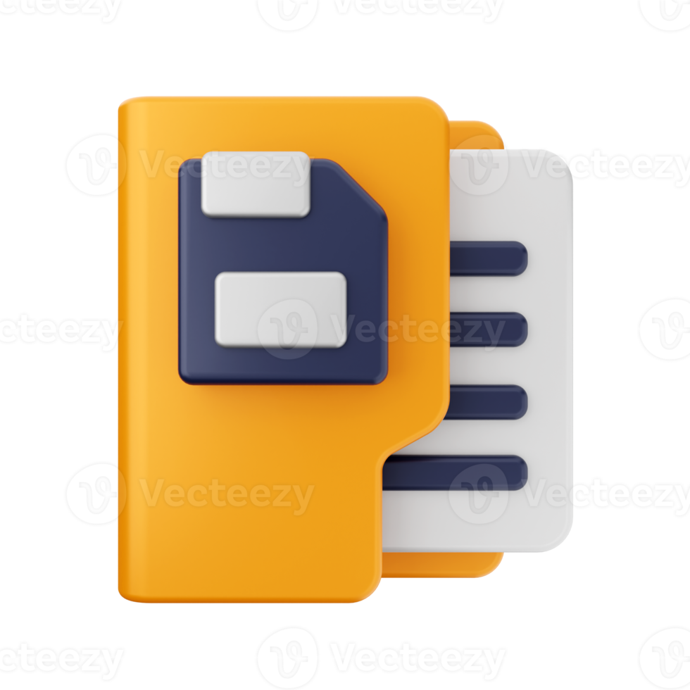 3d folder file icon illustration png