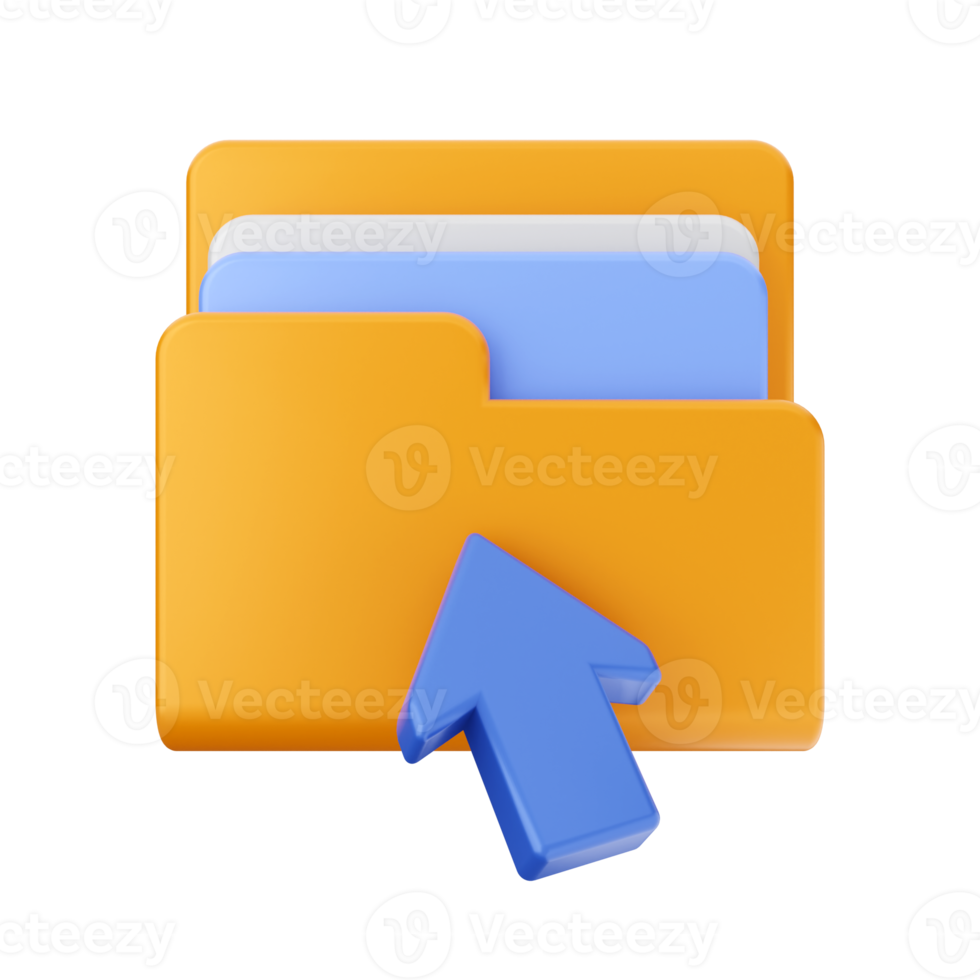 3d folder file icon illustration png