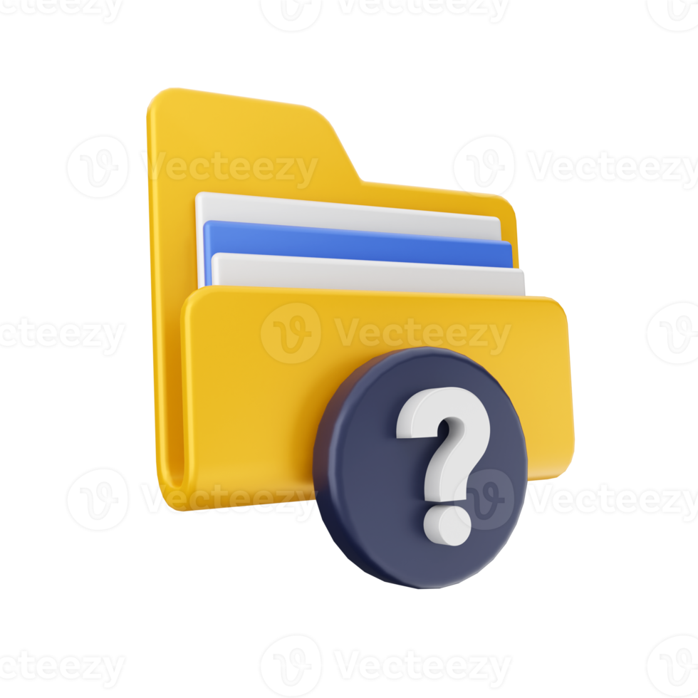 3d folder file icon illustration png