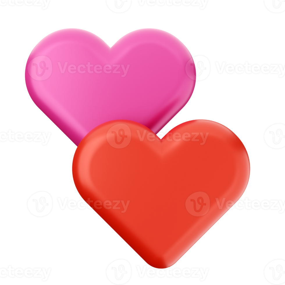 3d valentines day icon illustration love heart render png
