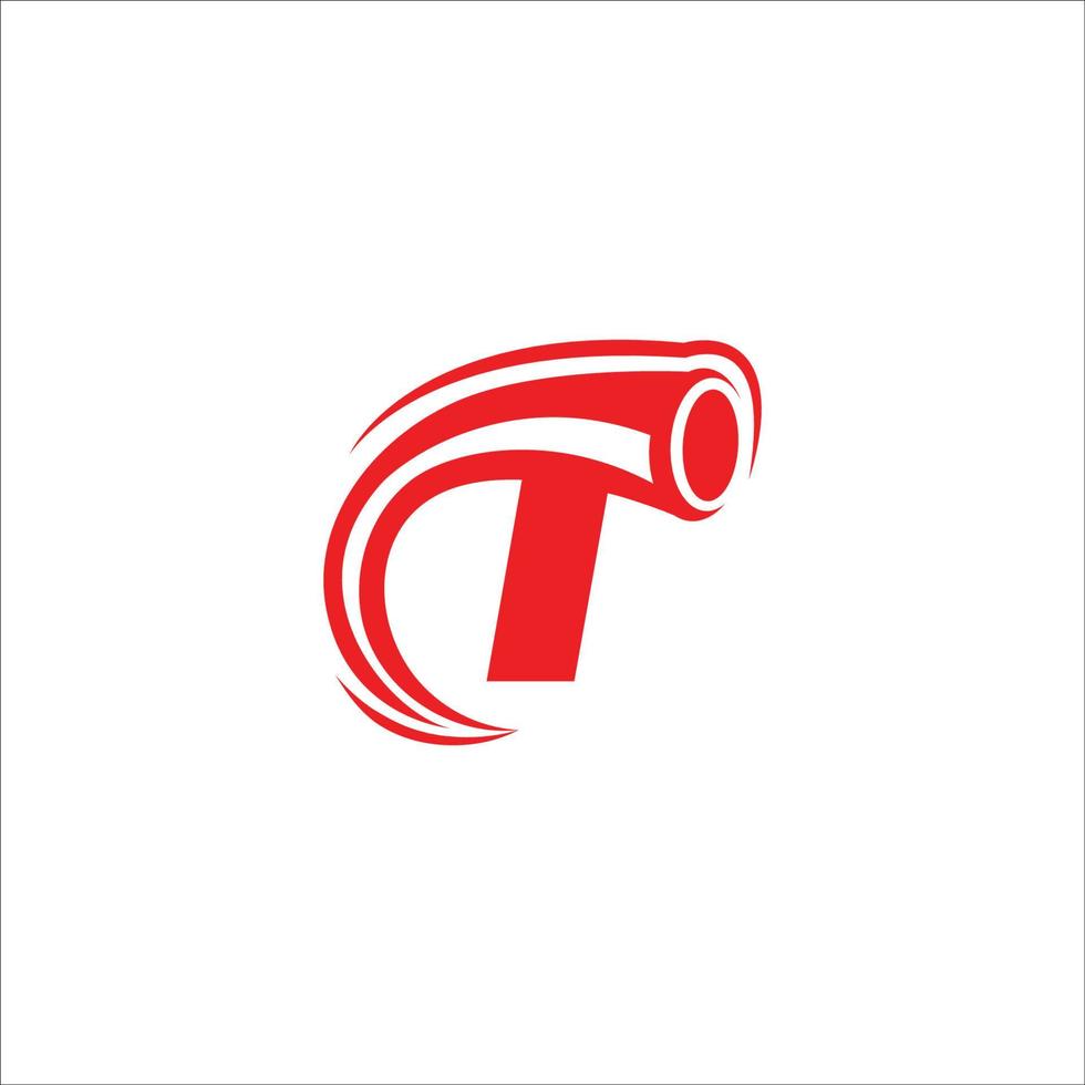 letra t con turbo logo vector