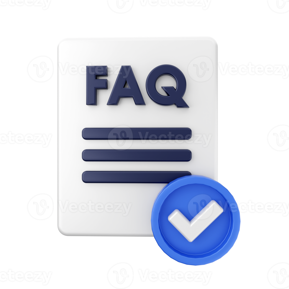 3d frequently asked questions icon illustration render png