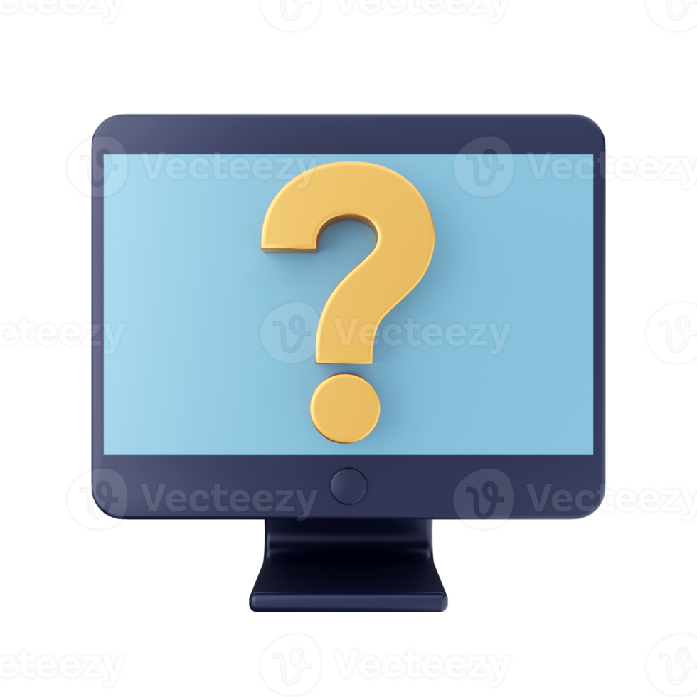 3d frequently asked questions icon illustration render png
