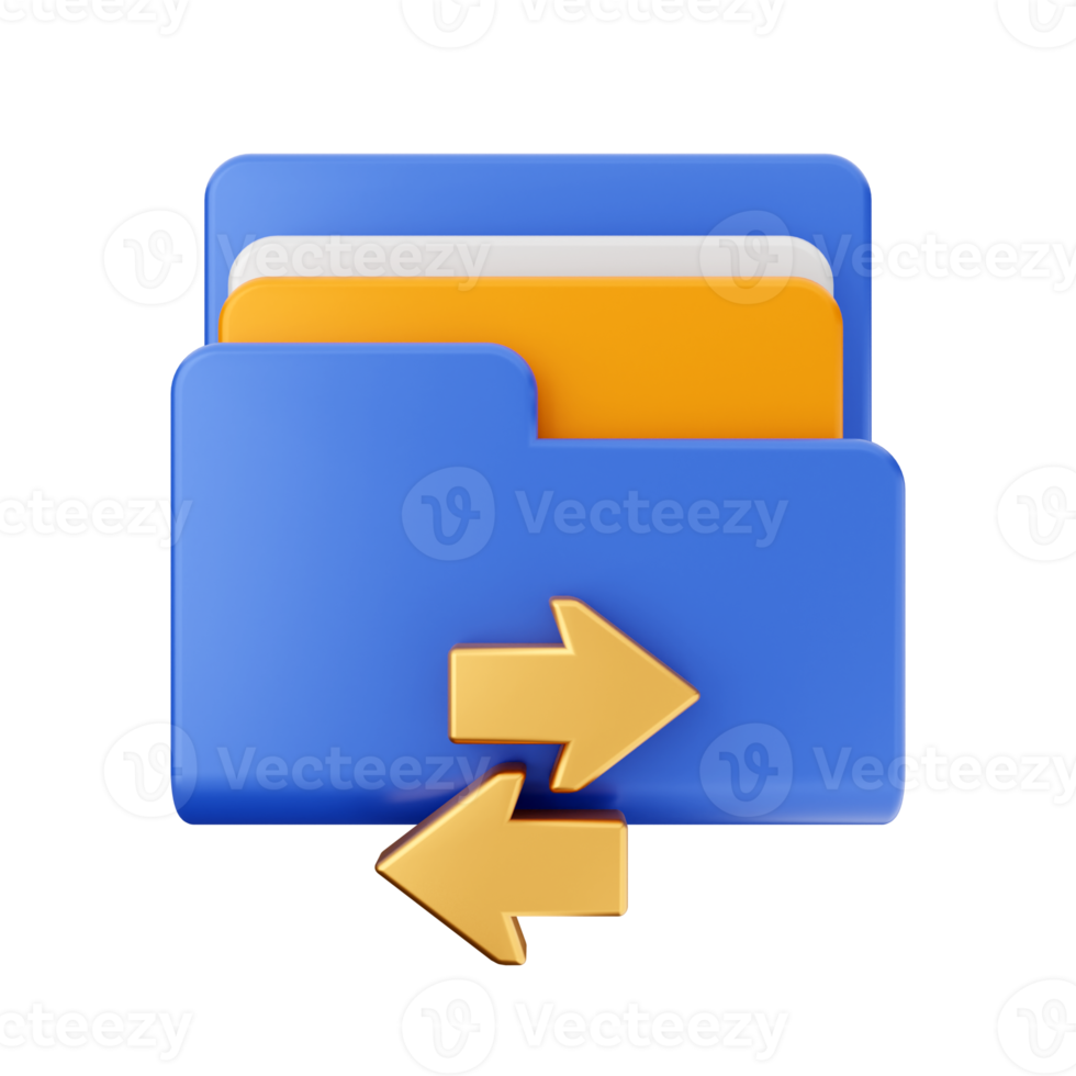 3d file folder icon illustration png