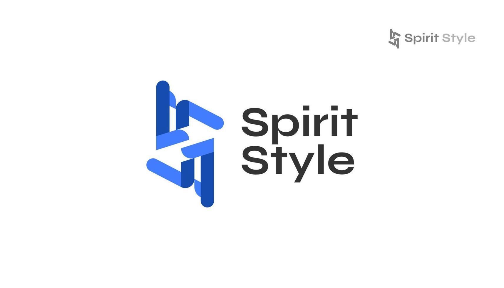 Modern and Futuristic Blue Letter S Logo Design with Negative Space Concept. Suitable for Business and Technology Logo vector