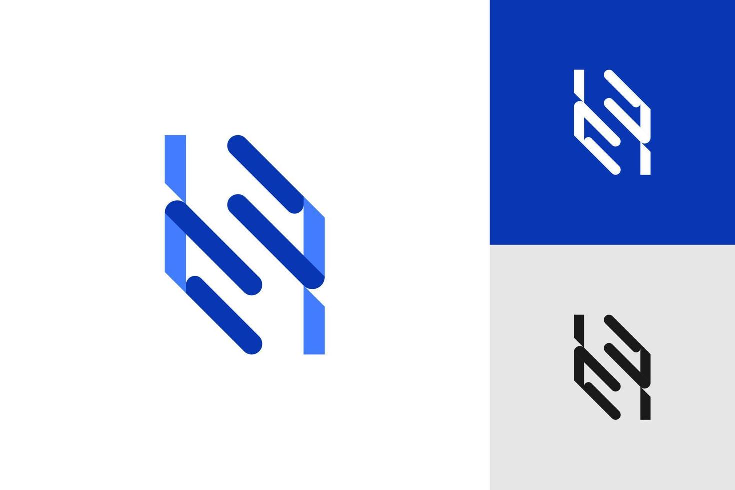 Modern and Futuristic Blue Letter S Logo Design with Negative Space Concept. Suitable for Business and Technology Logo vector