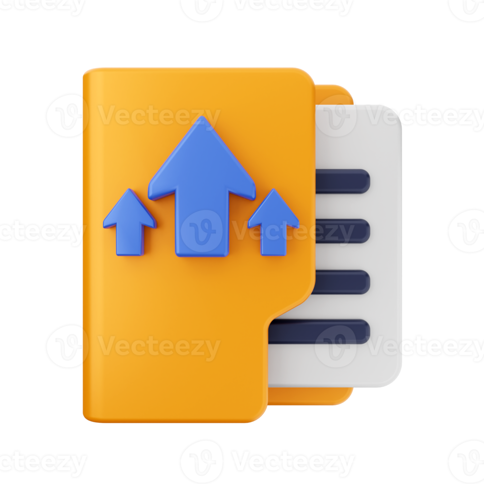 3d folder file icon illustration png