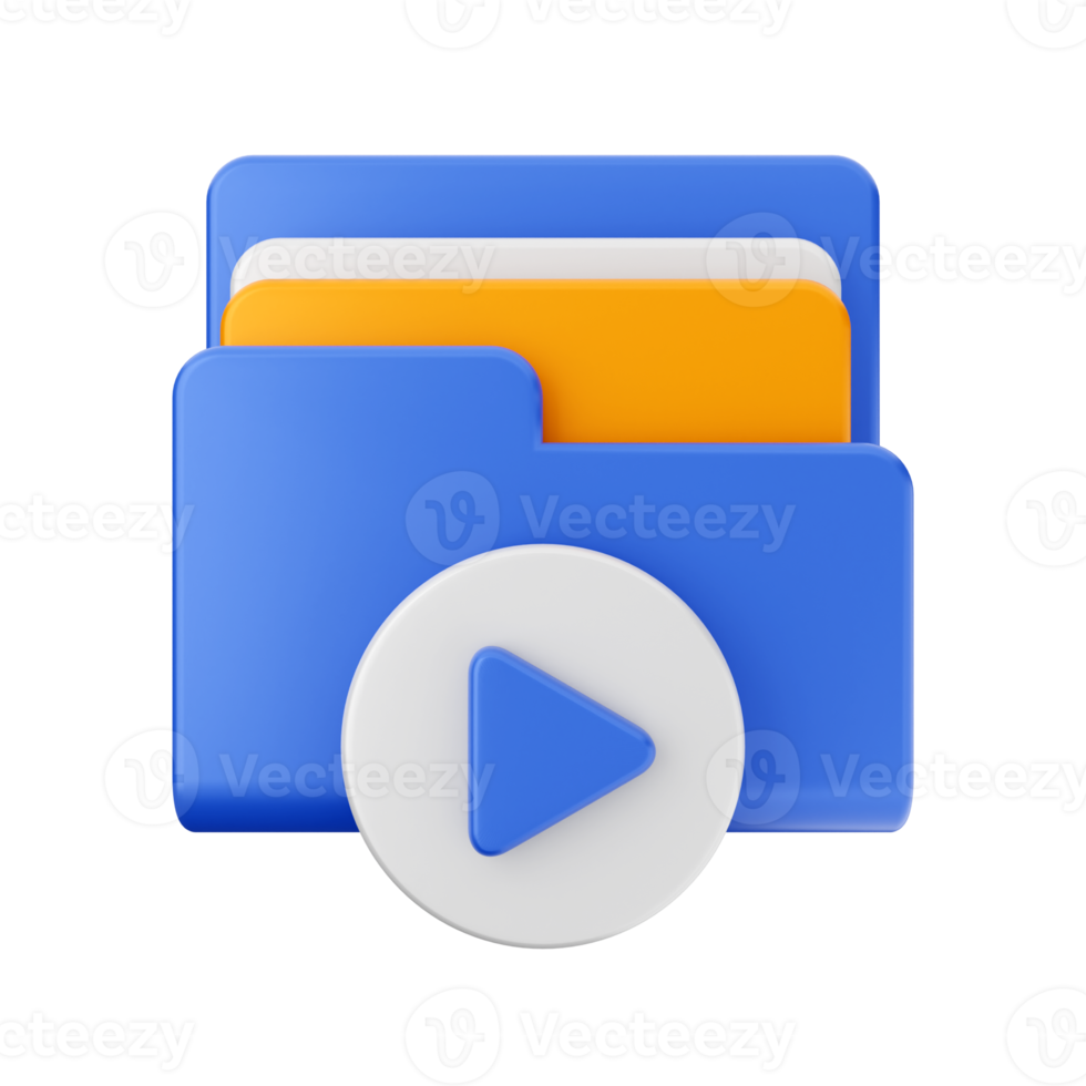 3d file folder icon illustration png