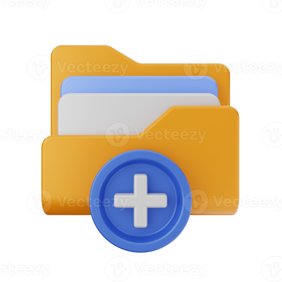 3d folder file icon illustration png