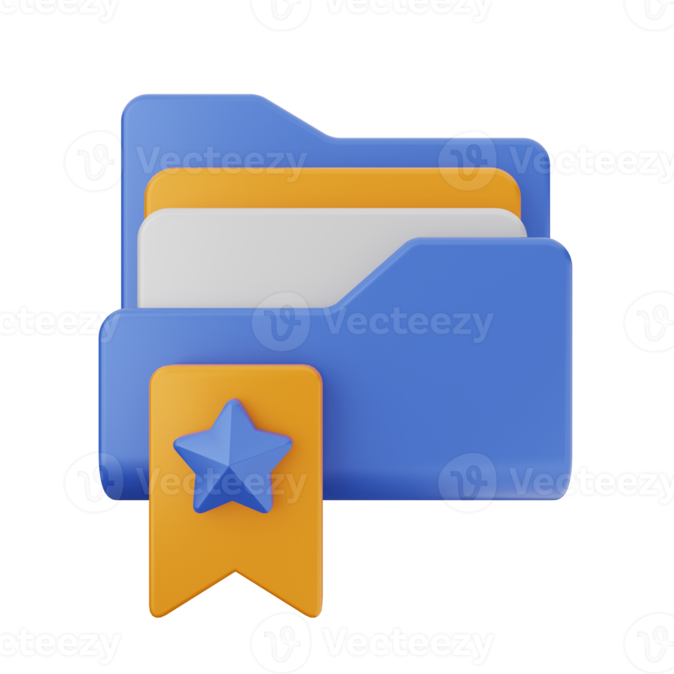 3d folder icon illustration render png