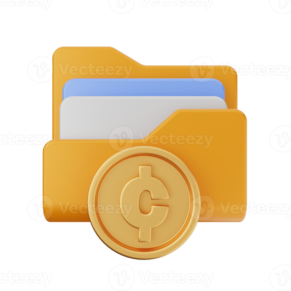 3d folder icon illustration render png