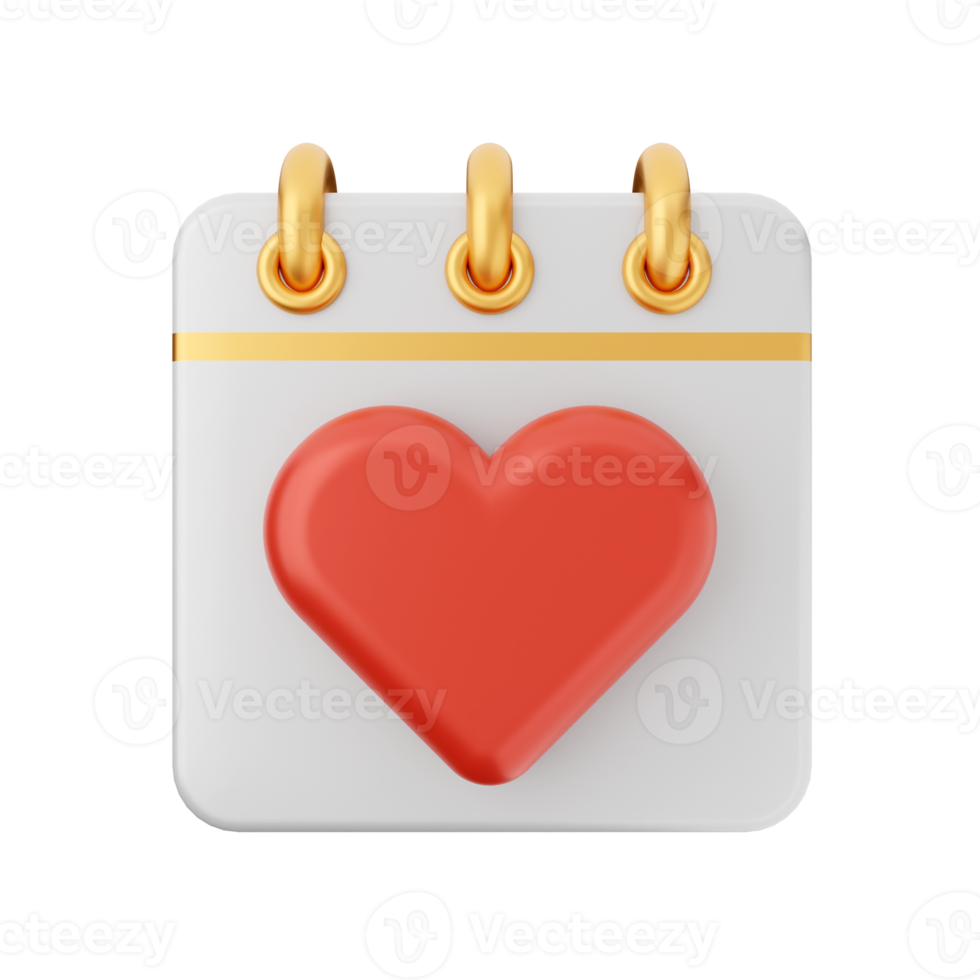 3d san valentin día icono ilustración amor corazón hacer png