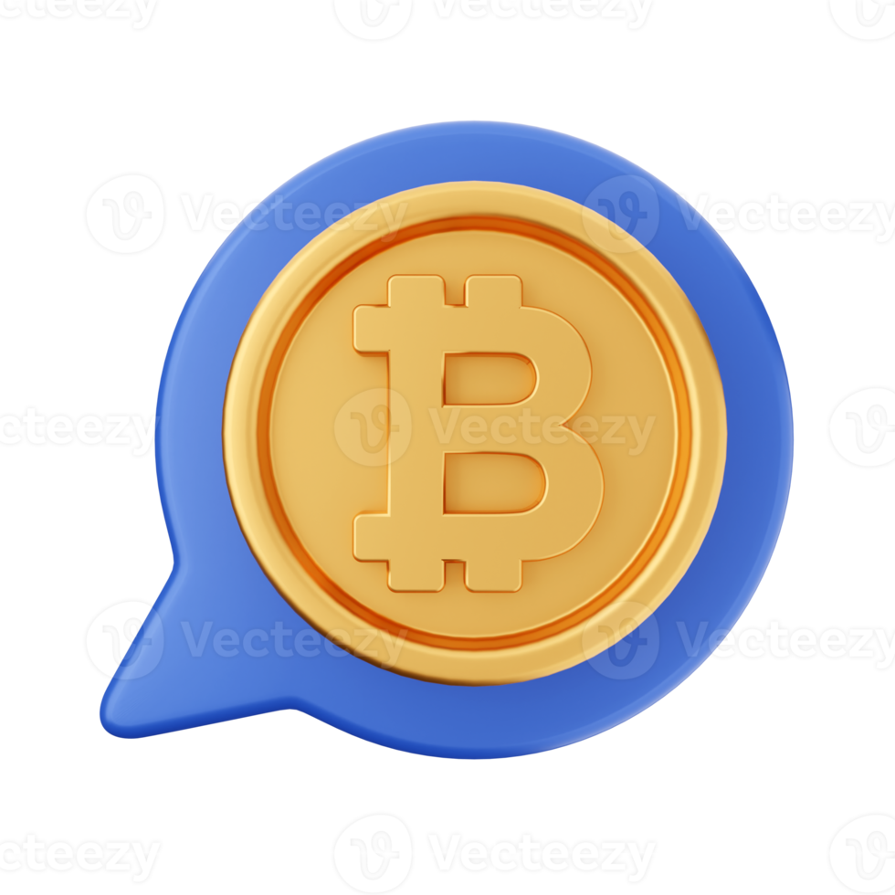 3d bitcoin cryptocurrency icon illustration png