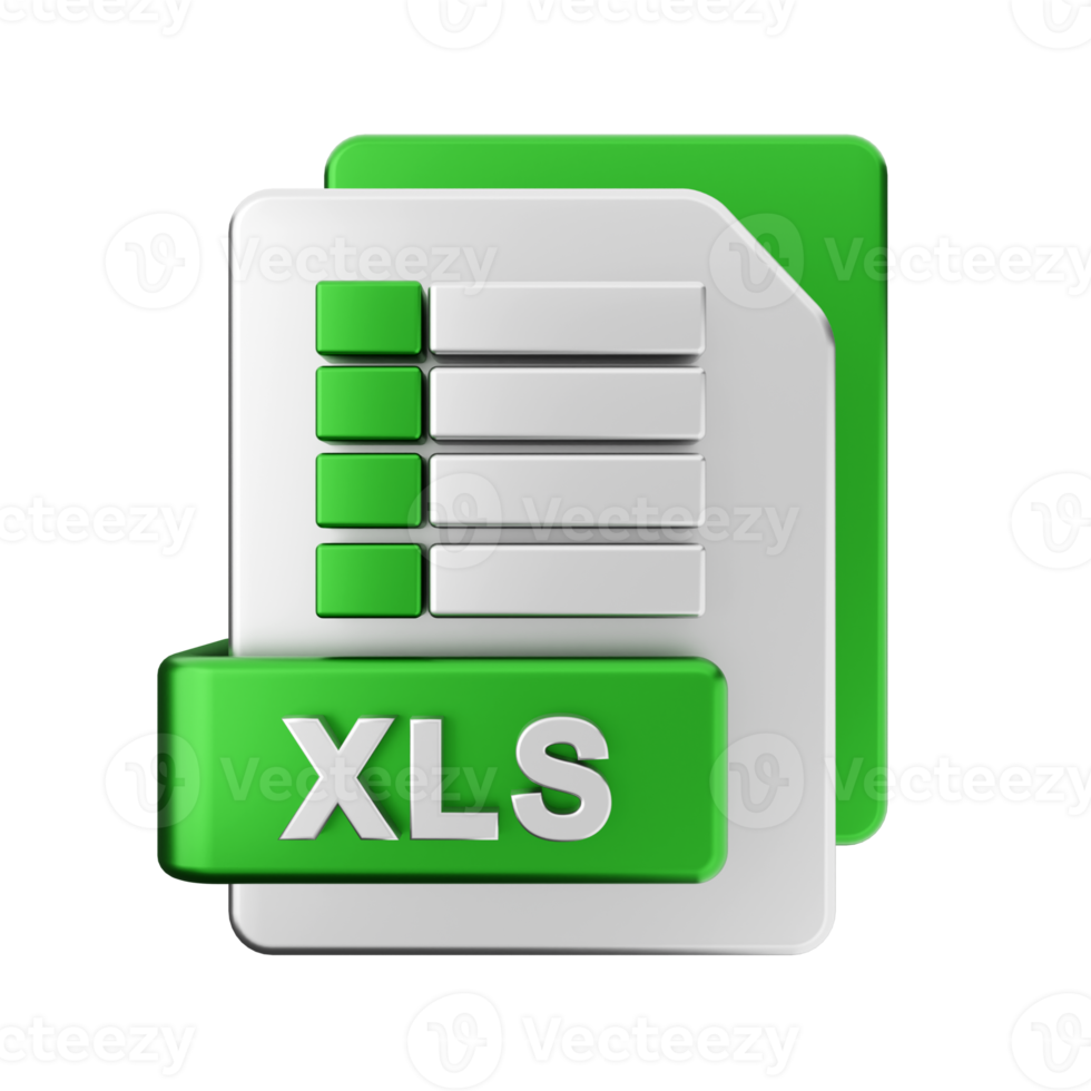 3d xls file icon illustration png