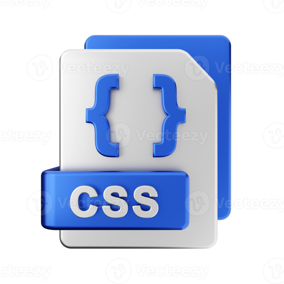 3d css file icon illustration png