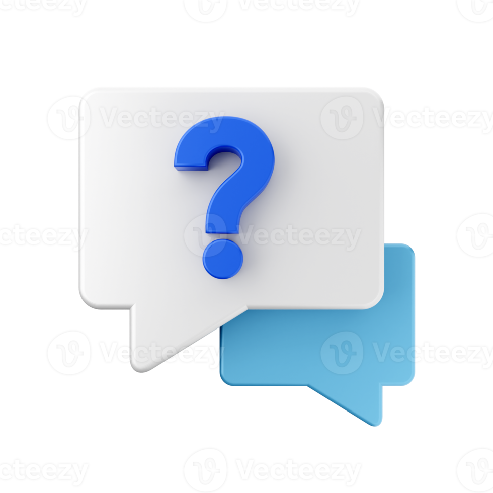 3d frequently asked questions icon illustration render png