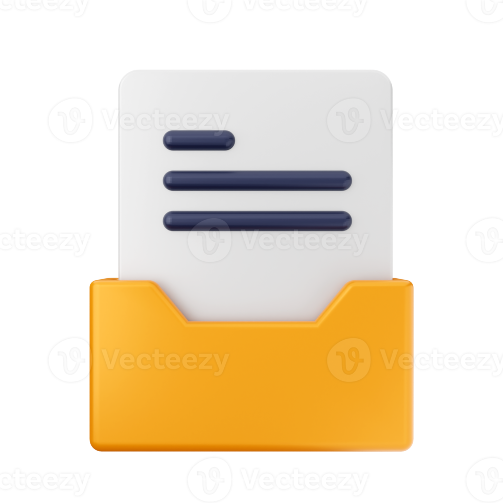 3d folder icon illustration render png