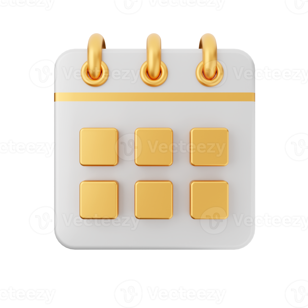 3d calendar icon illustration render png