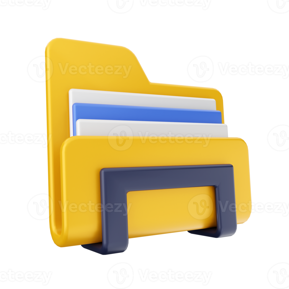 3d folder file icon illustration png