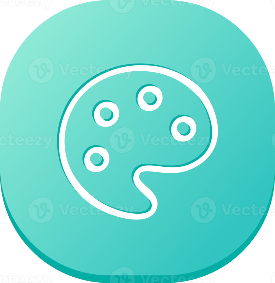 Palette icon in flat design style. Art signs illustration. png