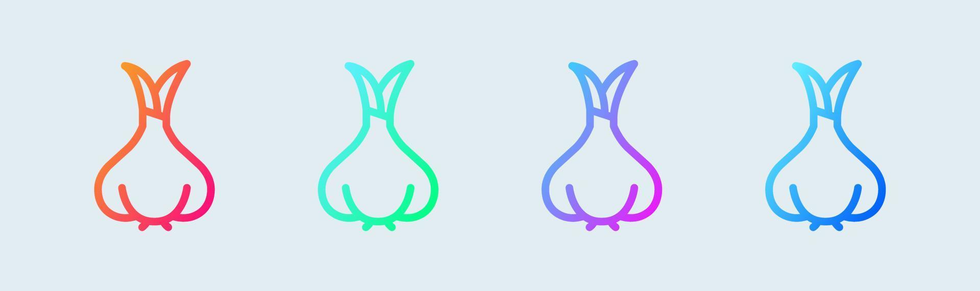 Garlic line icon in gradient colors. Ingredient signs vector illustration.