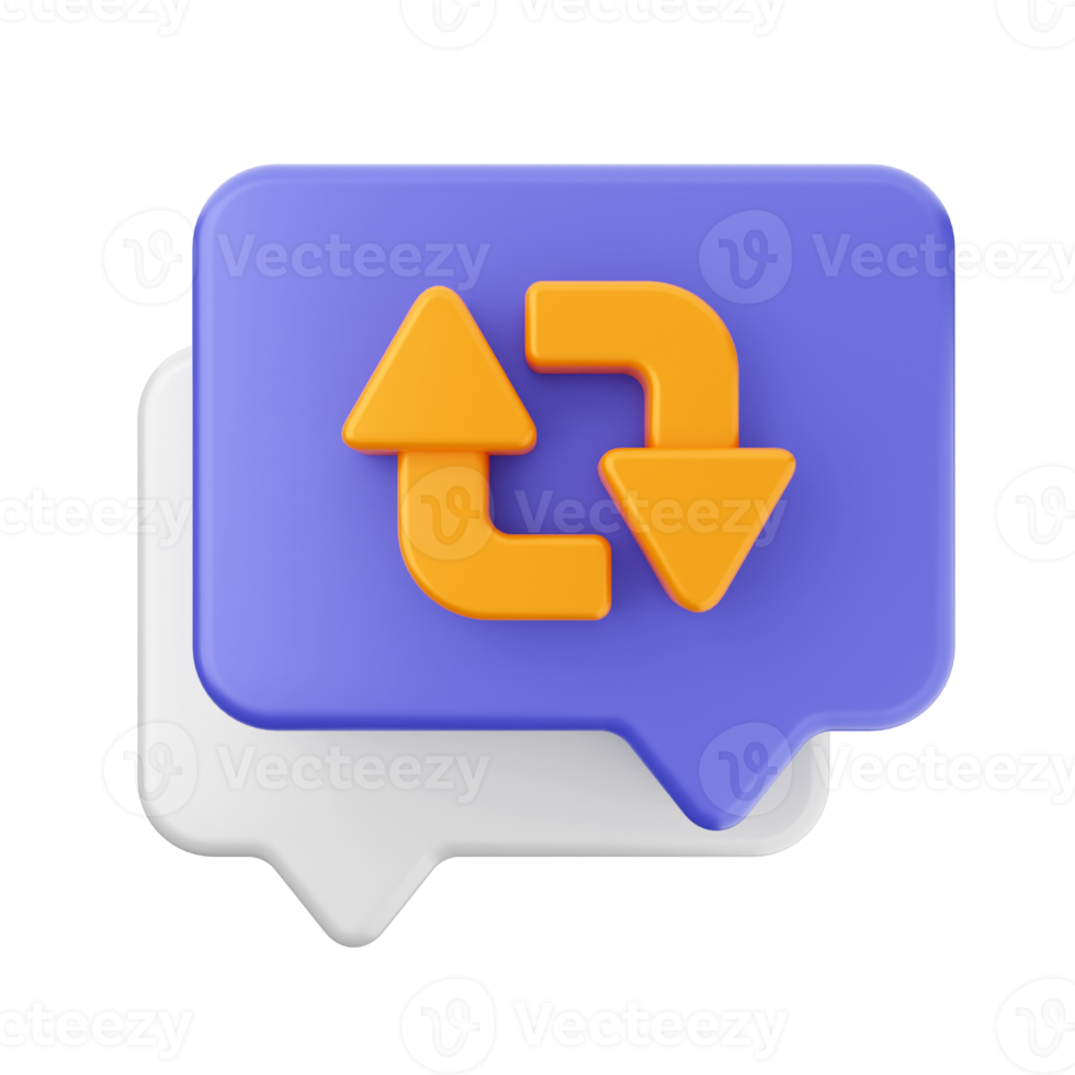3d chat message notification icon png