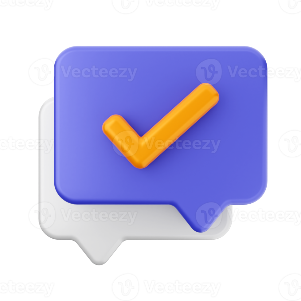 3d chat message notification icon png