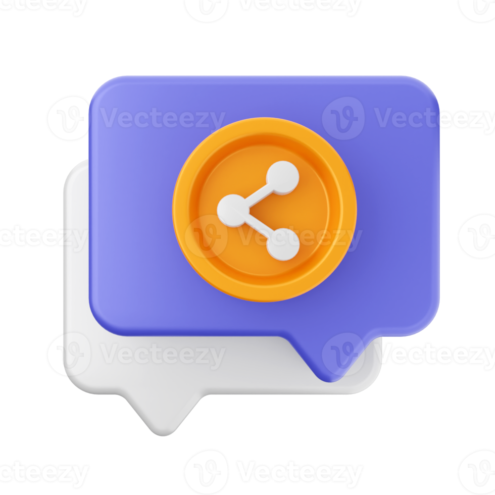 3d chat message notification icon png