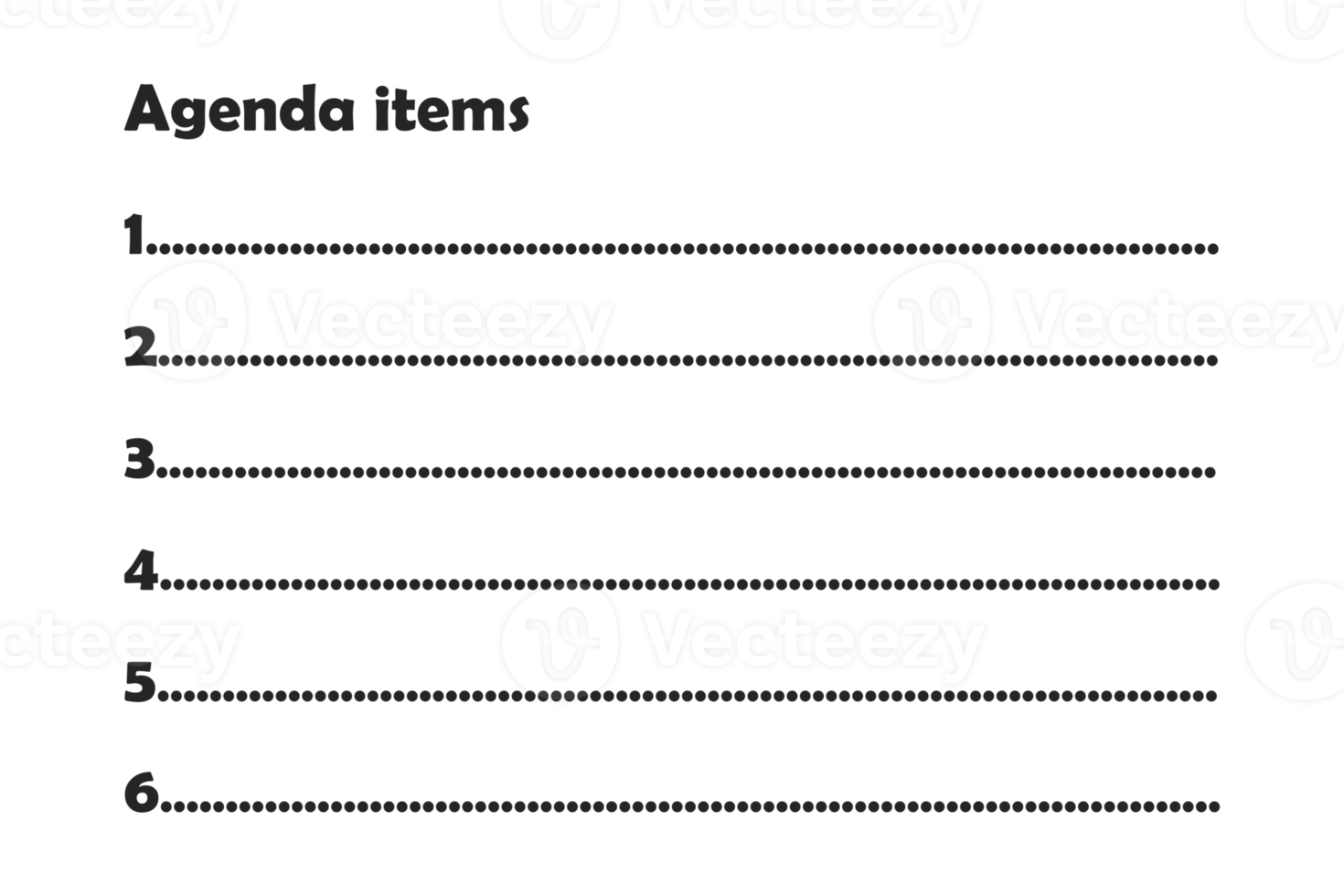 Template Agenda items with topic number png